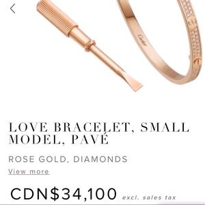 Love bracelet, small model, 18K rose gold, set wit